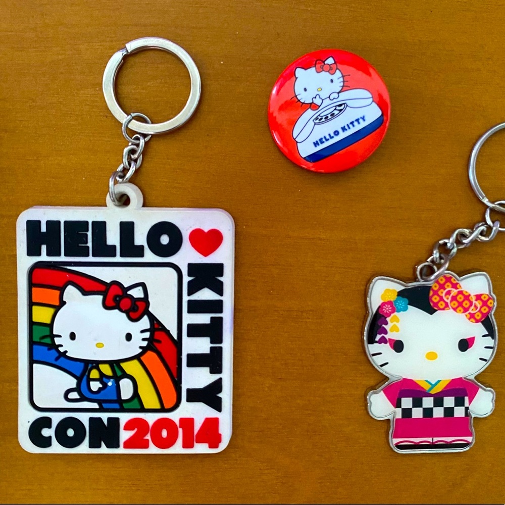 Hello Kitty Con 40th Anniversary Special Edition keychain, notebook, nail kit